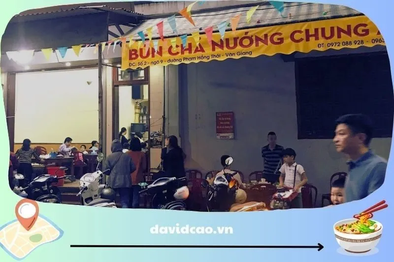 Bún Chả Chung An – Quán bún chả quạt lâu đời nhất